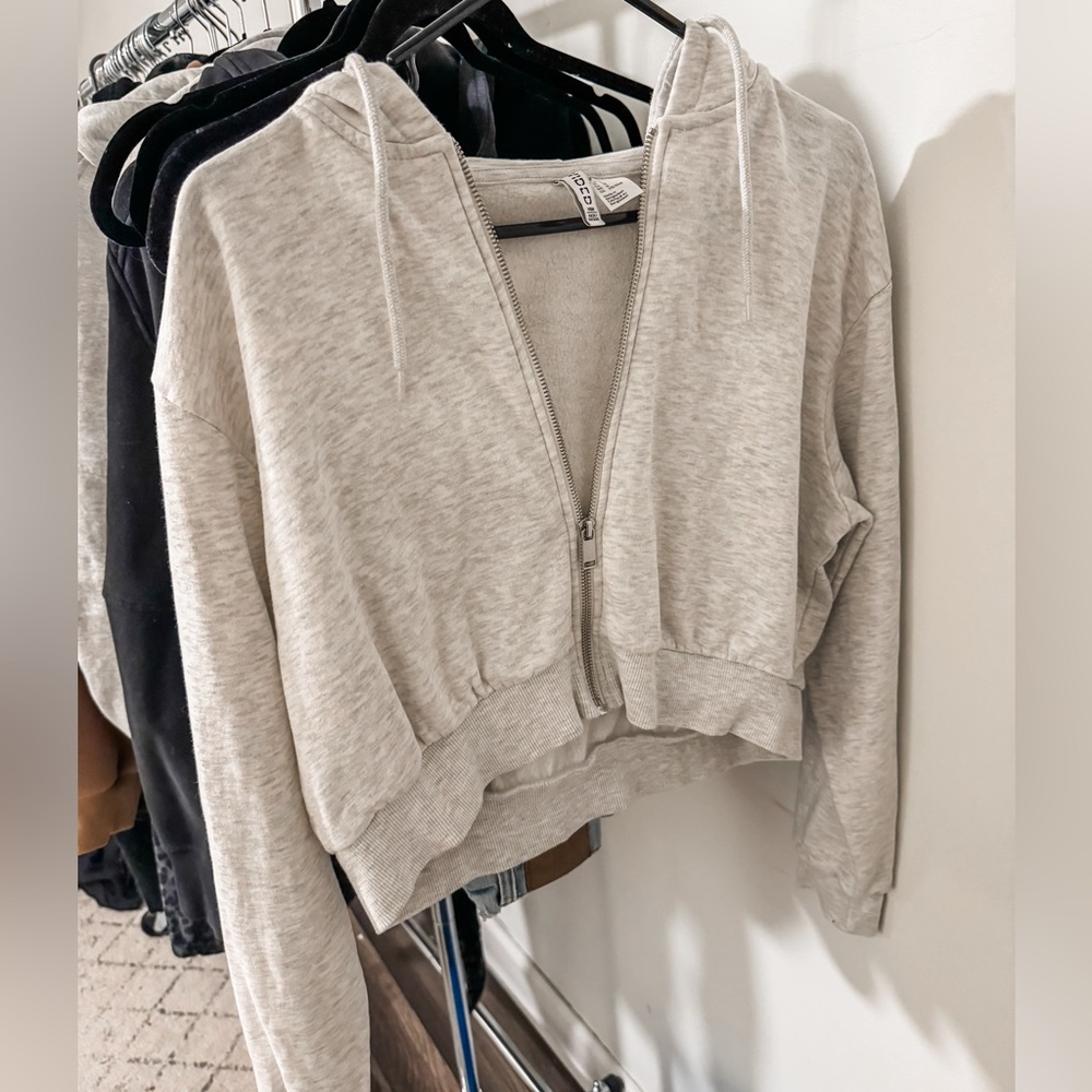 H+M Divided Cropped Hoodie